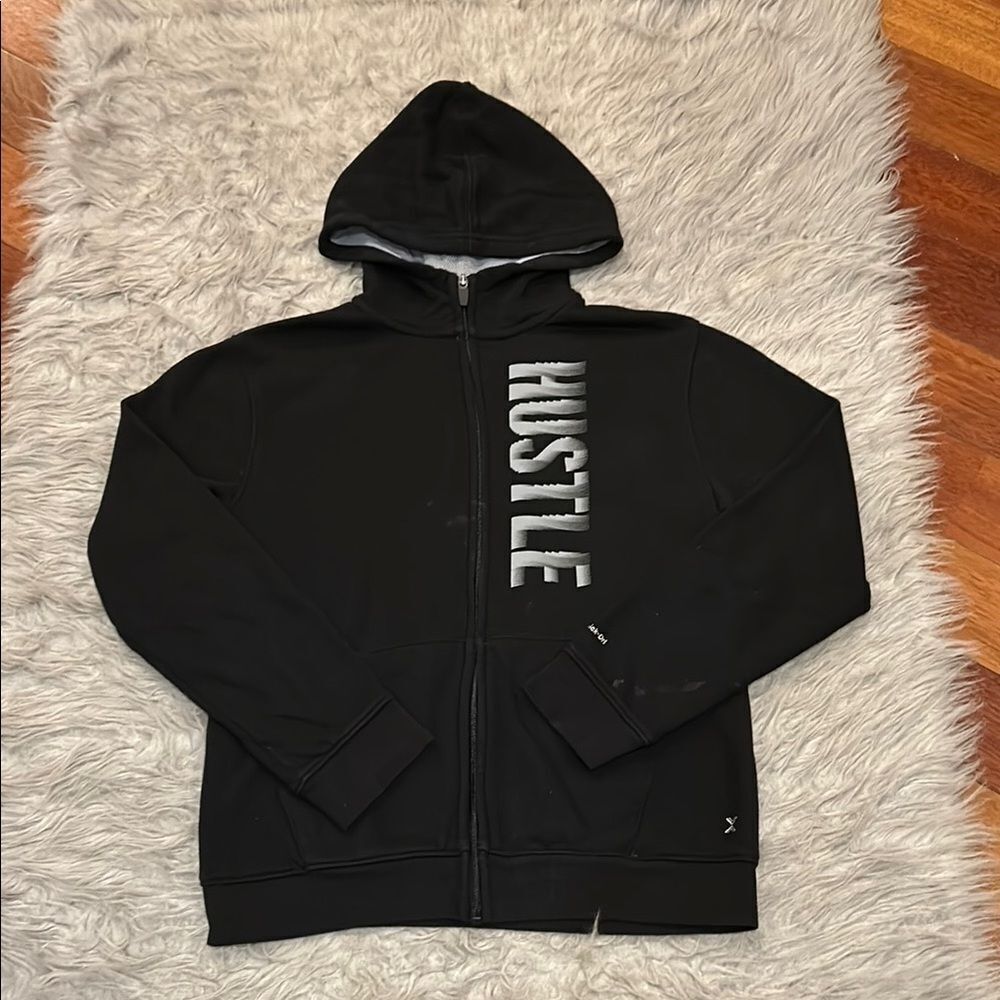 Xersion boys black quick dri‎ hustle zip up sweatshirt size large